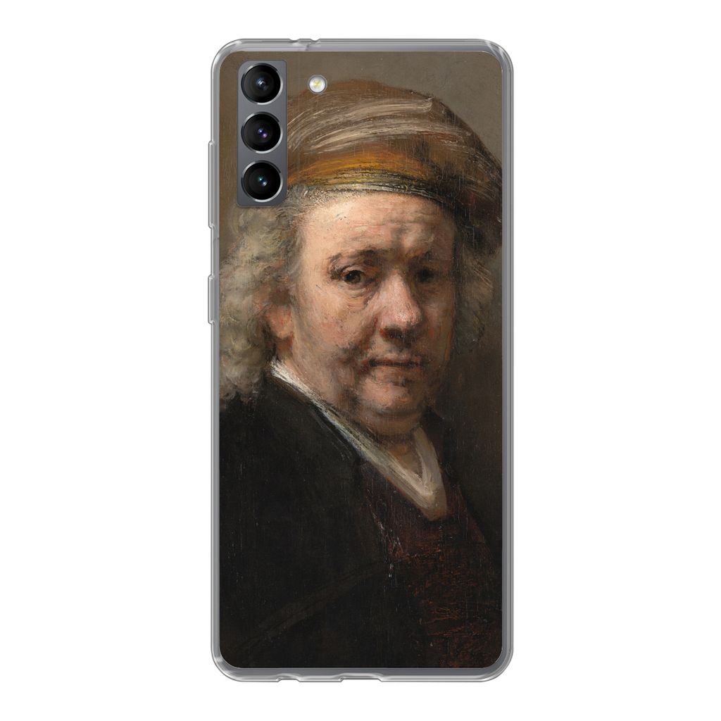 MuchoWow Handyhülle Schutzhülle Hülle für Samsung Galaxy S21 Plus Selbstbildnis - Gemälde von Rembrandt van Rijn Silikon Softcase Handy Hül...