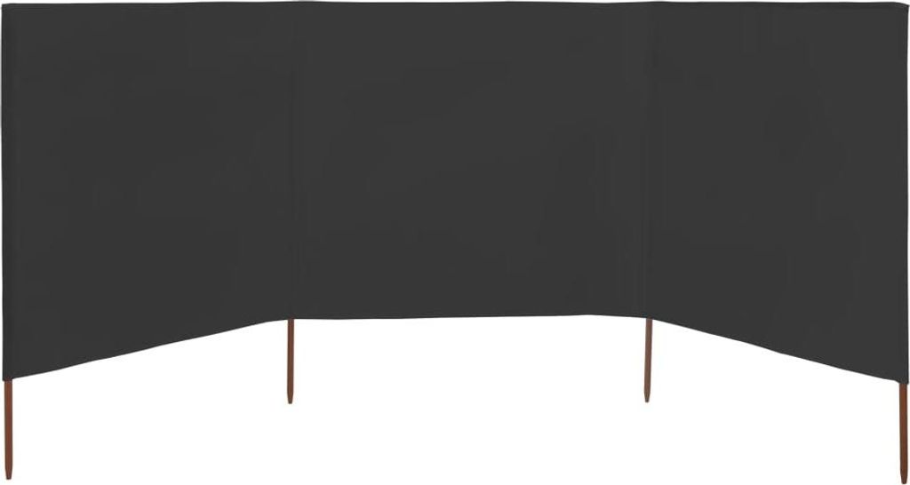 vidaXL 3-teiliges Windschutzgewebe 400 x 120 cm Anthrazit Produktbild 