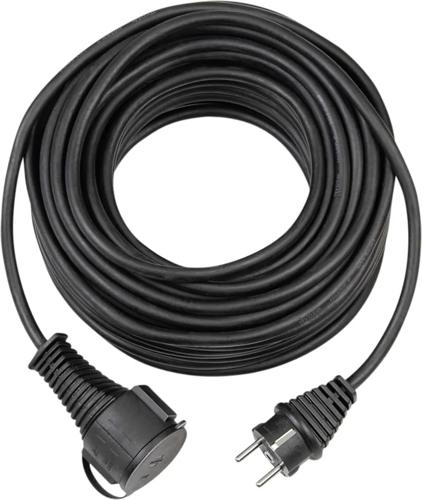 Brennenstuhl 1161420 Cavo Prolunga Gomma IP44 5m H05RR-F 3G1,5 Nero