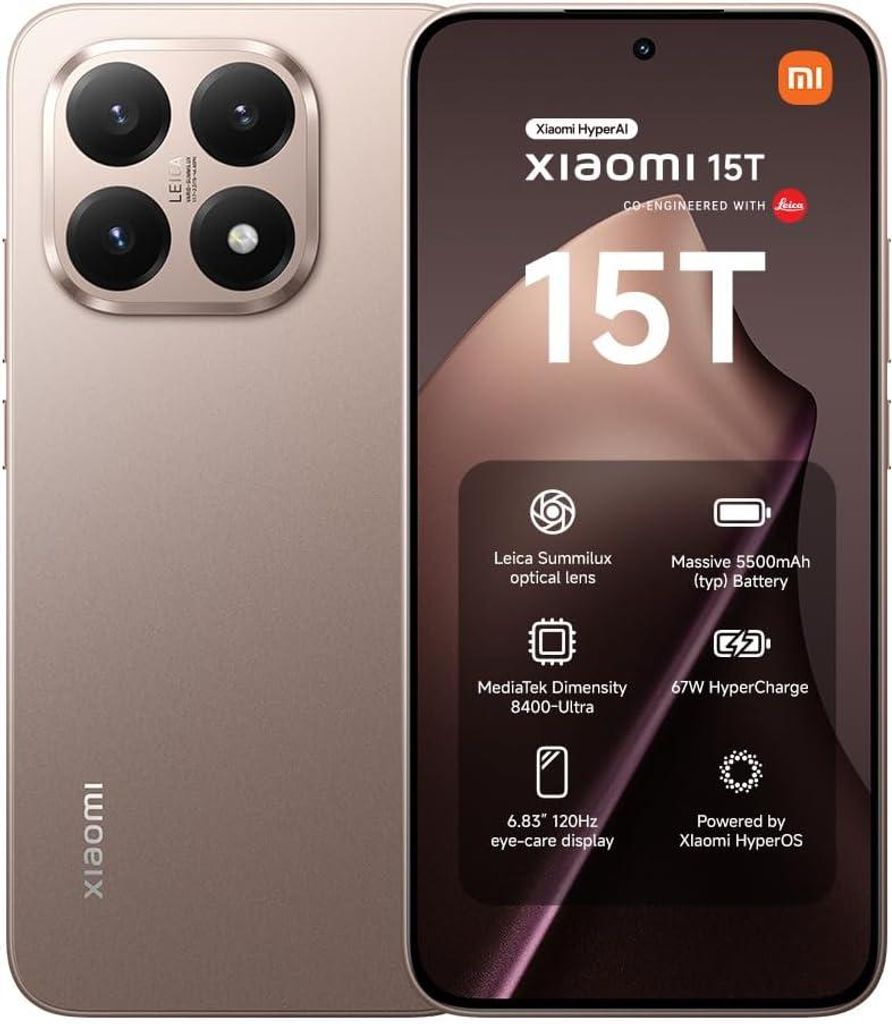 Xiaomi 15T 12GB / 512GB Dual SIM Rose Gold CZ Produktbild 