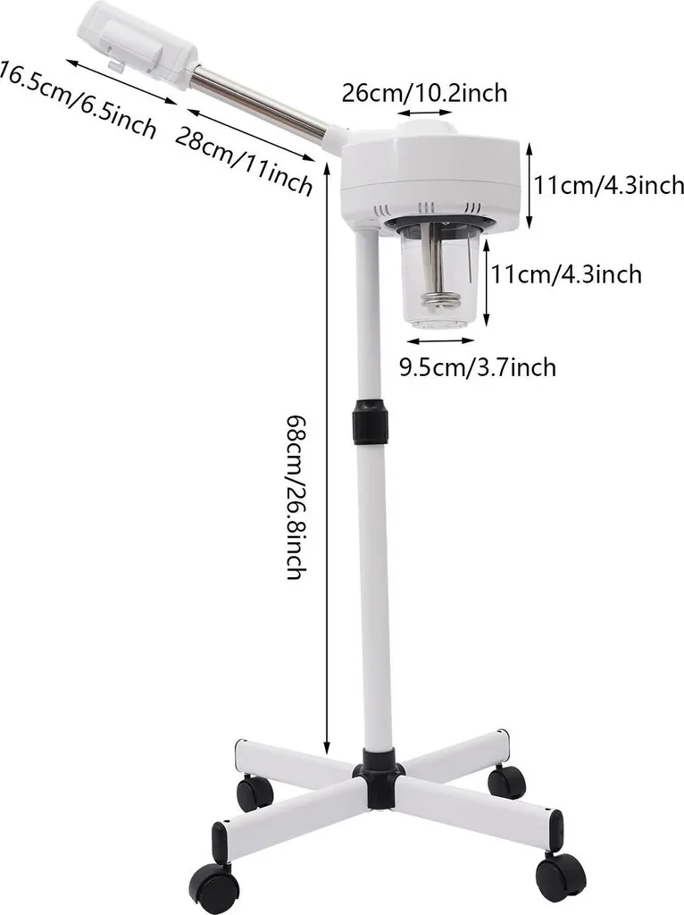 Sauna Facial pour Soin Profond - Vaporisateur à l'Ozone 800W Pivotant