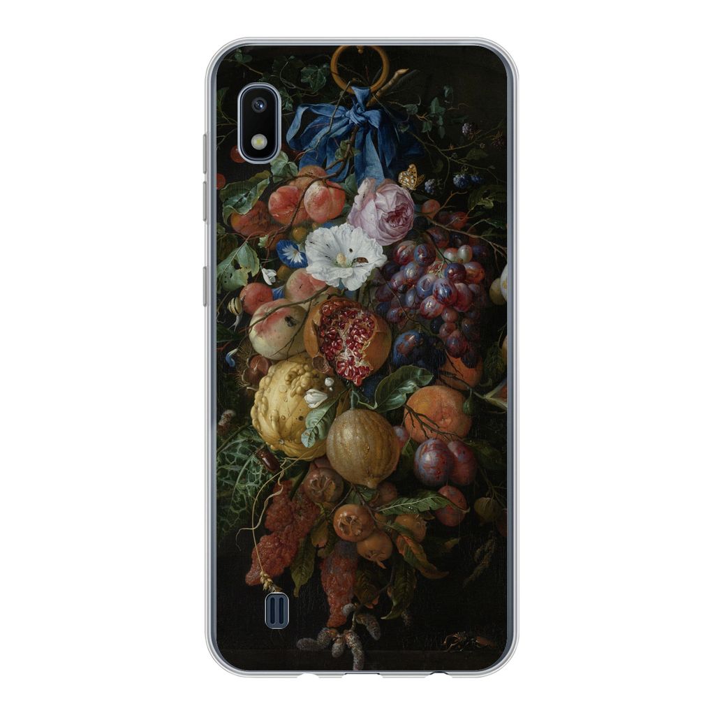 MuchoWow Handyhülle Schutzhülle Hülle für Samsung Galaxy A10 Früchte und Blumen - Gemälde von Jan Davidsz. de Heem Silikon Softcase Handy H...