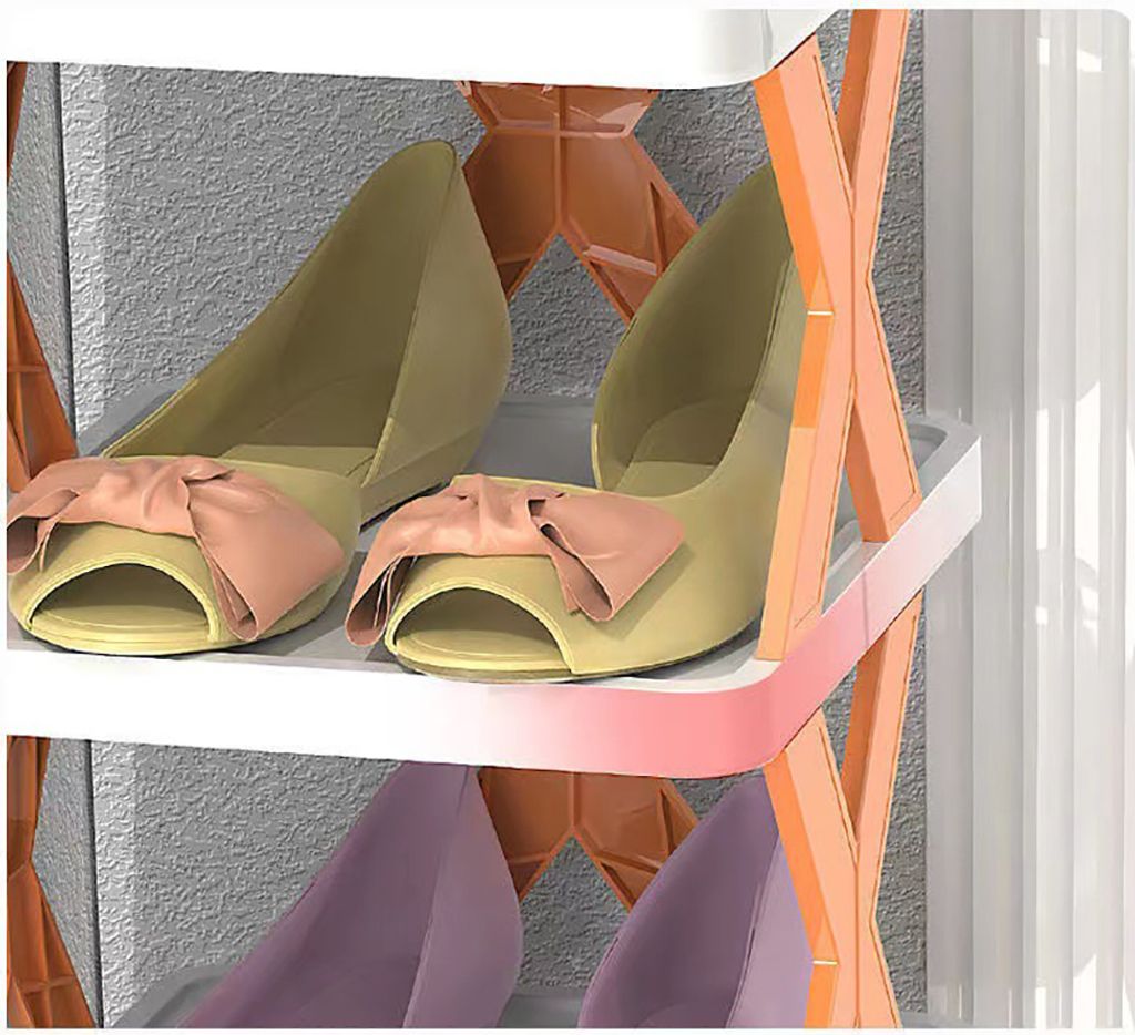 360Home Einfaches Schuhregal abnehmbar Grün 8 Ebenen Produktbild 5