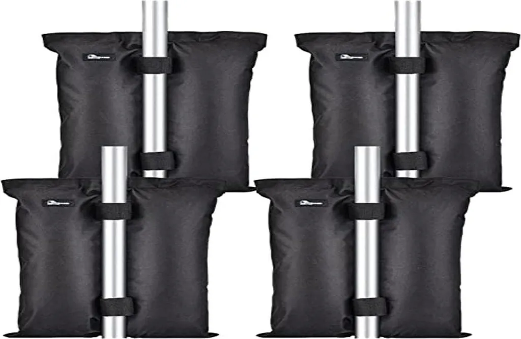 Sacs de sable de lestage pour tonnelle et barnum - Lot de 4 poids noirs