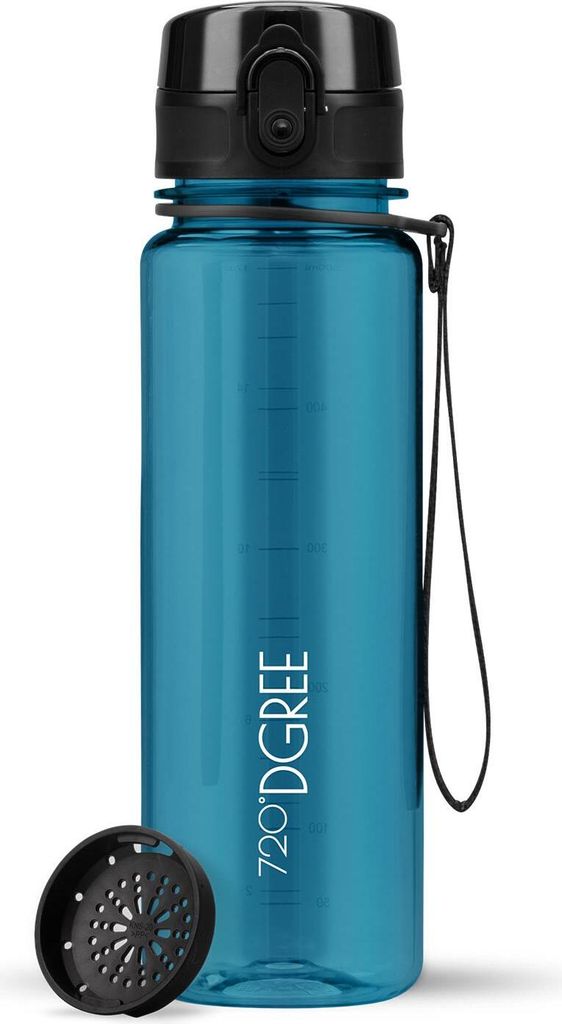 uberBottle crystalClear Trinkflasche mit Sieb 500ml / Petrol Blue/ 720DGREE
