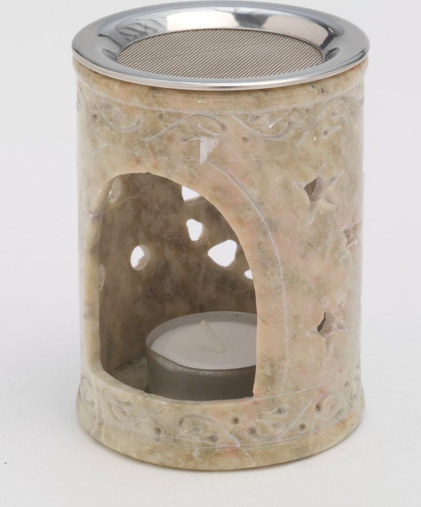 Räucherstövchen H 10 cm, Speckstein , natur, Siebeinsatz, für Teelicht