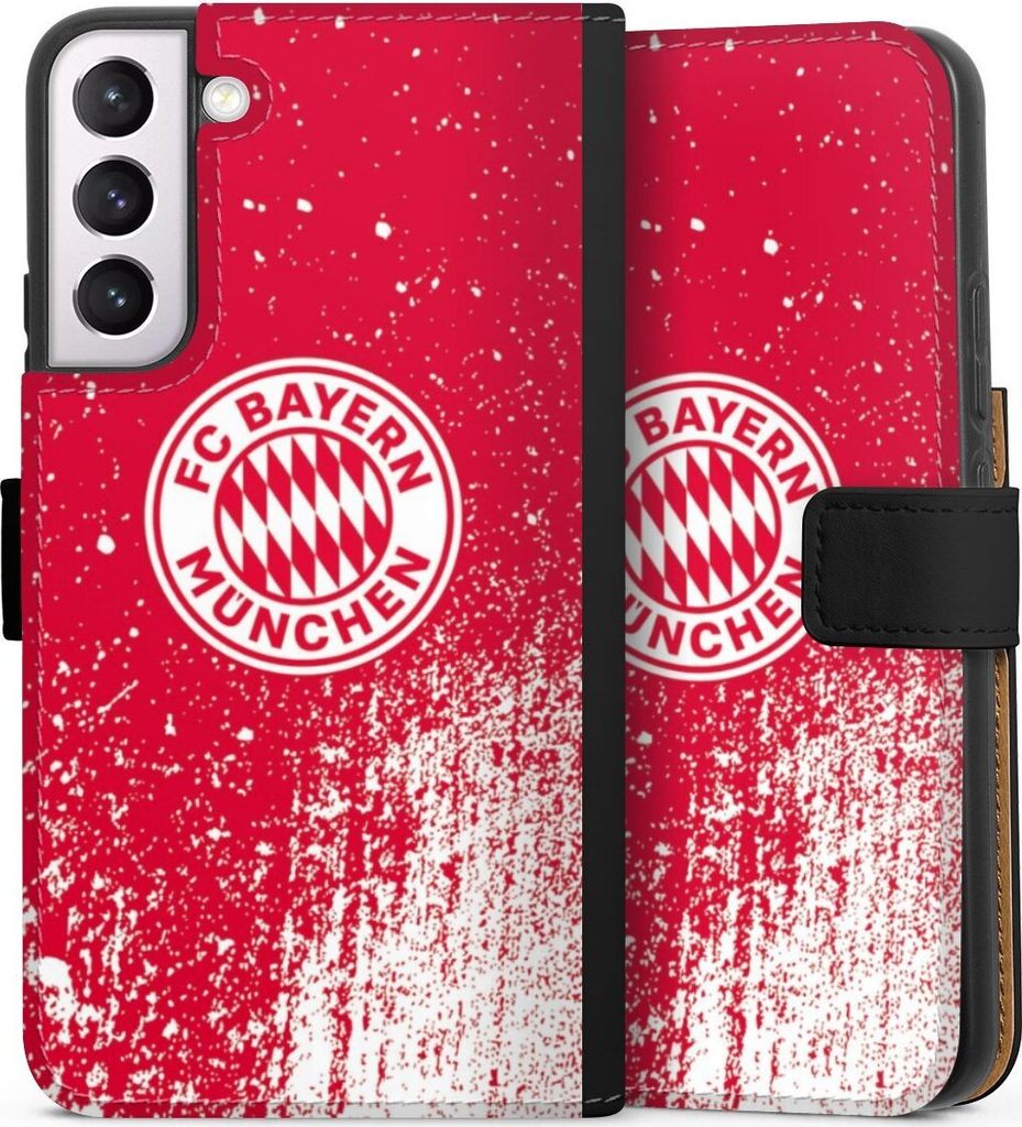 DeinDesign Klapphülle für Samsung Galaxy S22+ Handytasche Lederhülle Tasche FC Bayern München FCB Offizielles Lizenzprodukt