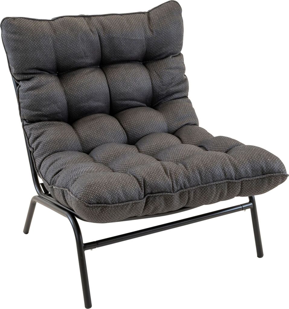 Relaxsessel Garten mit Stahlrahmen & wetterfestem Kissen – Relaxsessel für Balkon, Terrasse & Garten