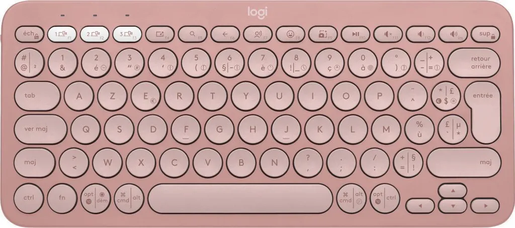 Logitech Pebble Keys 2 K380s Clavier Bluetooth Tonal Rose - Version FR