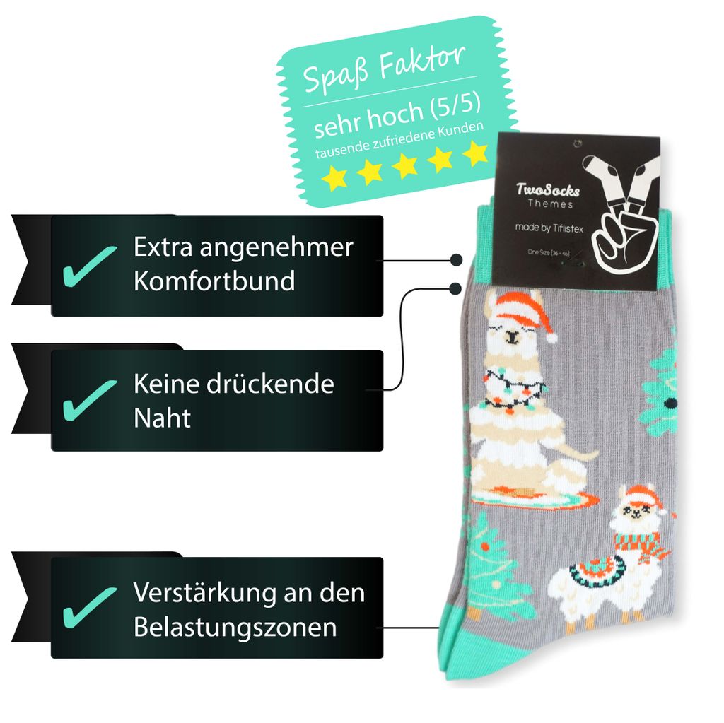 TwoSocks Weihnachtssocken Alpaka Socken Weihnachtssocken Produktbild 4