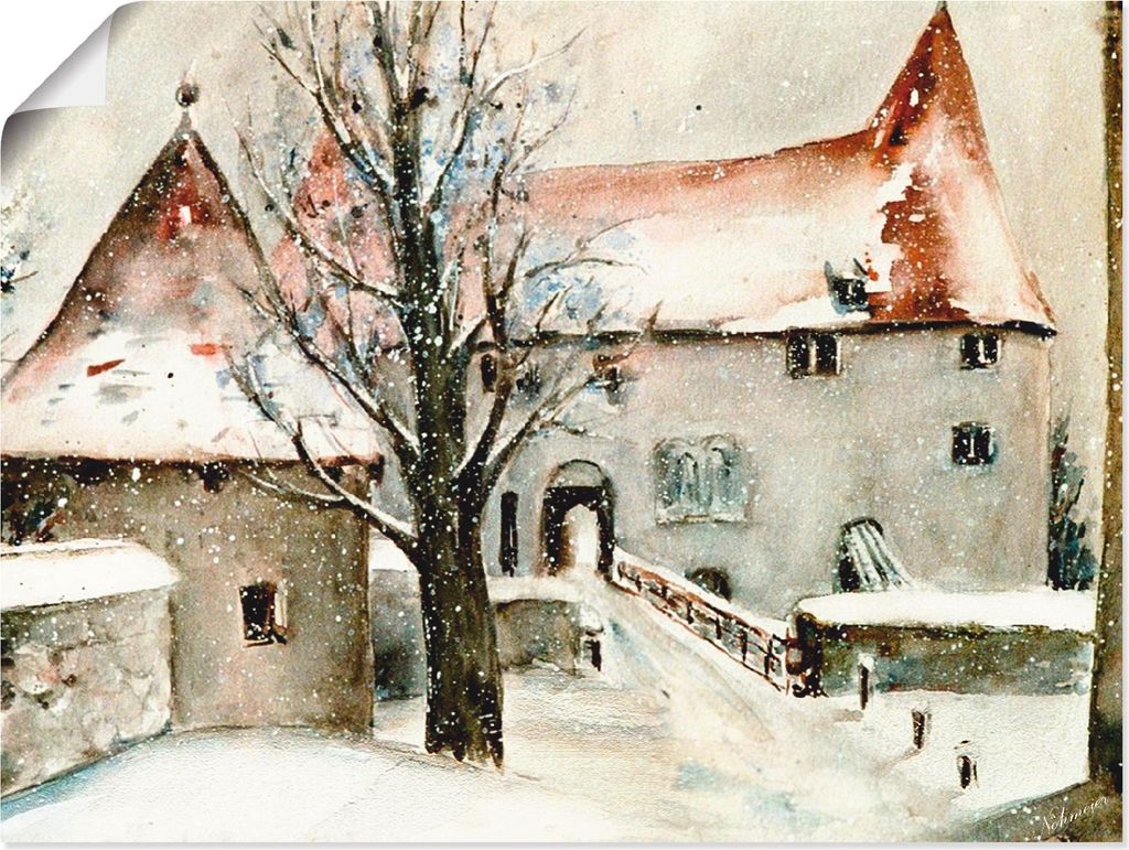 ARTland Poster Winter auf der Burg Größe: 60x45 cm