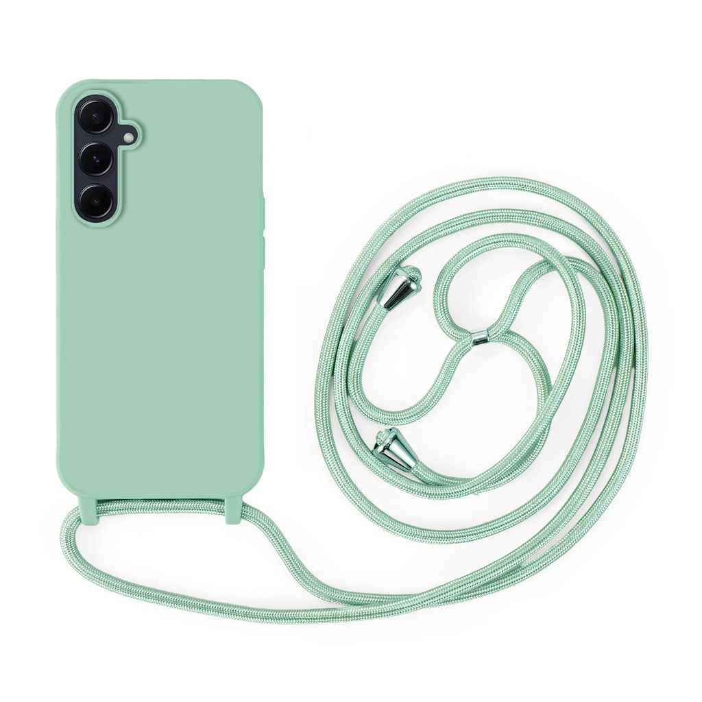 Handykette für Samsung Hanyhülle mit Band Hülle mit Kodel Smartphone Halskette Galaxy A55 Mintgrün