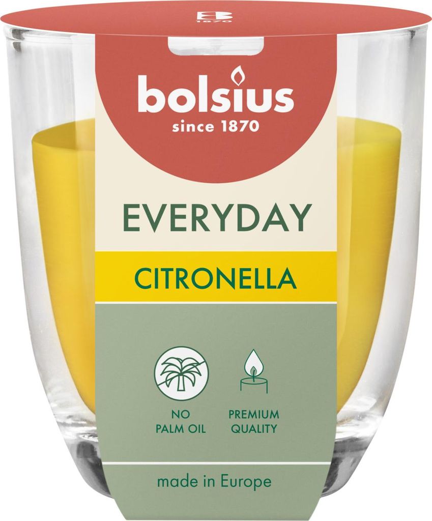 Bolsius Duftkerze Everyday Citronella 8 cm im Glas