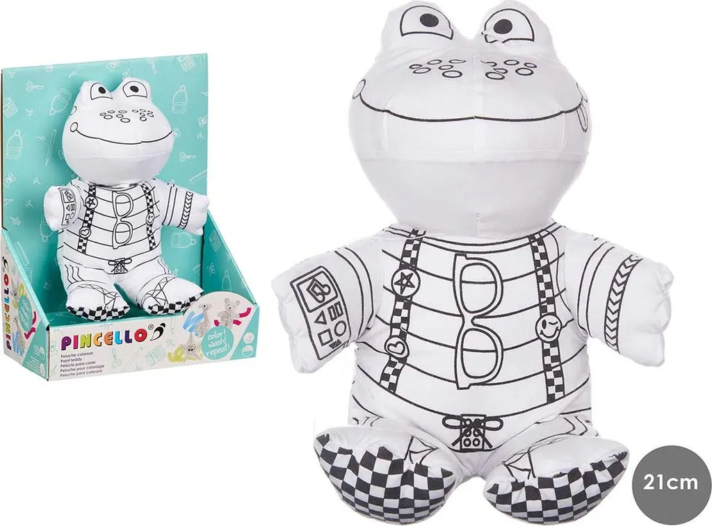 Pincello Doudou Grenouille à colorier pour enfant - Kit créatif textile