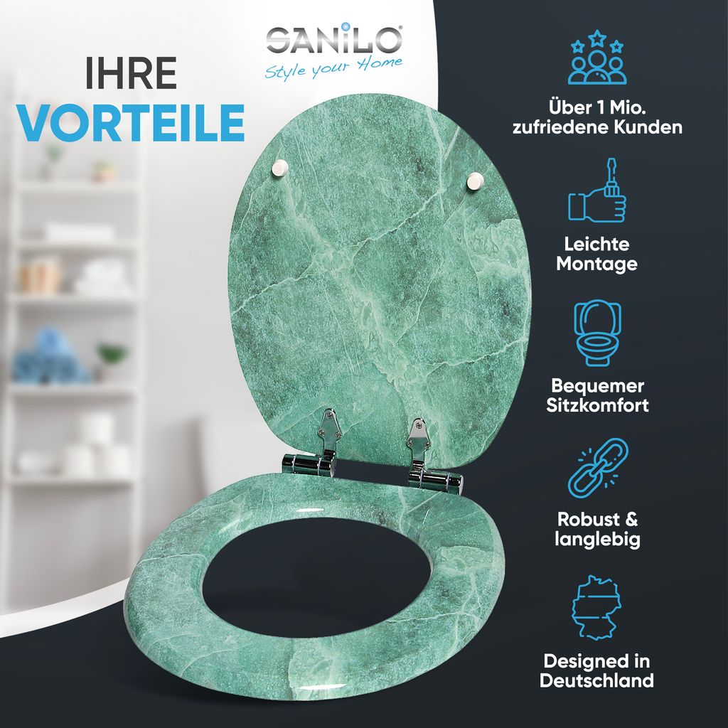SANILO® WC-Sitz mit Absenkautomatik Marmor