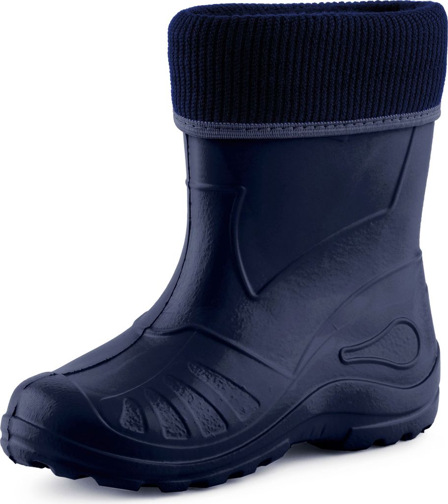 Ladeheid Kinder Mädchen Jungen Federleichte Eva Thermo Gummistiefel Gefüttert KL058 (Dunkelblau, 23).