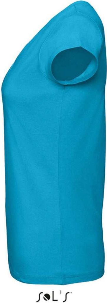 SOLs 11388 | Ladies V-Neck Moon Damen T-Shirt - Farbe: Aqua - Größe: S