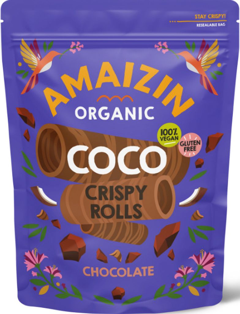 Amaizin Bio knusprige Kokosnuss Rollen Schokolade 6x140 g Produktbild 