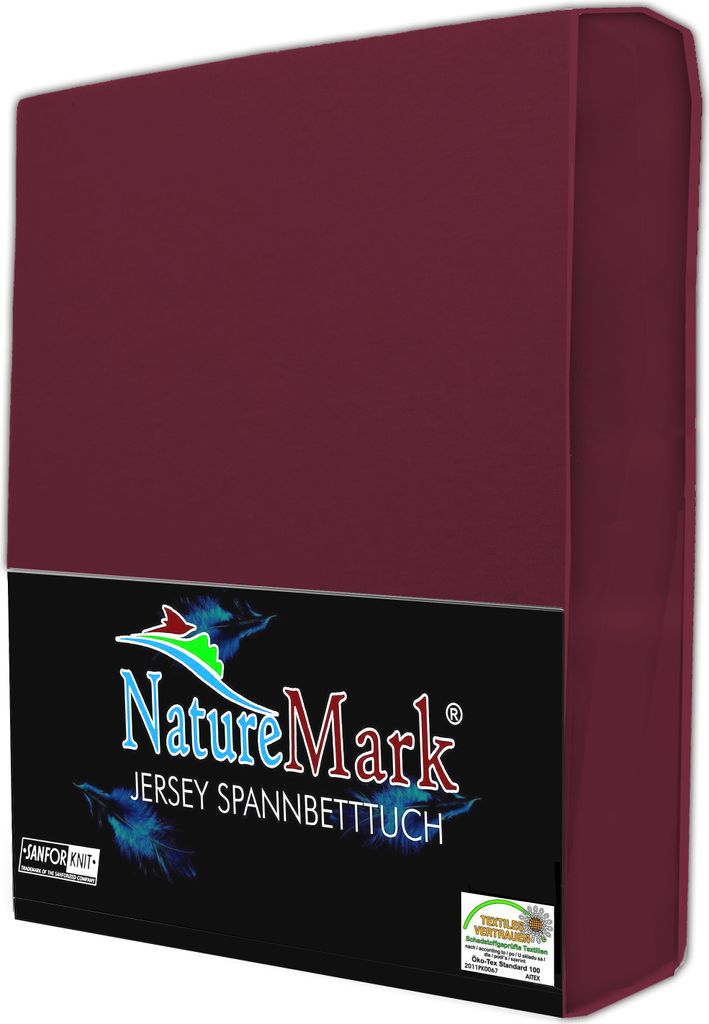 NatureMark Jersey Spannbettlaken, Spannbetttuch 100% Produktbild 