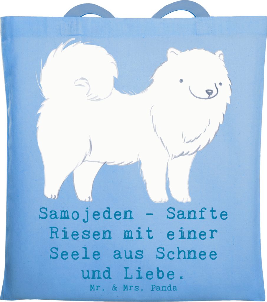 Mr. & Mrs. Panda Tote Bag Samojede Liebe - Sky Blue - Produktbild 