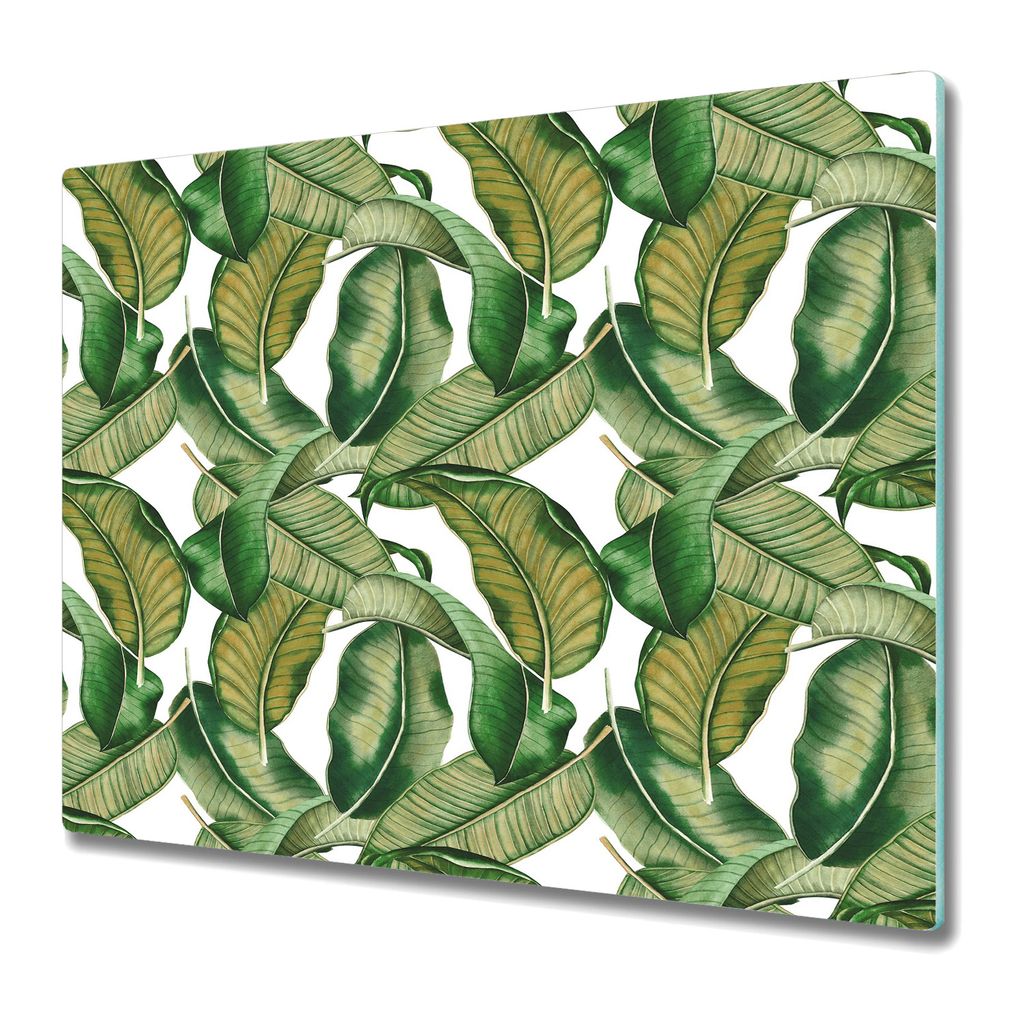 Küchenteller - Schneidebrett Glas - Herdabdeckung - Tropical Leaves