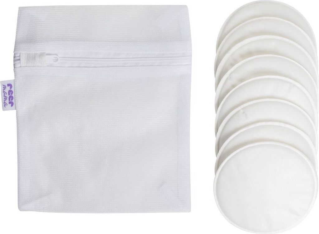 reer mama waschbare Stilleinlagen | 8 Stilleinlagen + Wäschenetz | Unterstützung beim Stillen | wiederverwendbar und nachhaltig | diskretes Desig...
