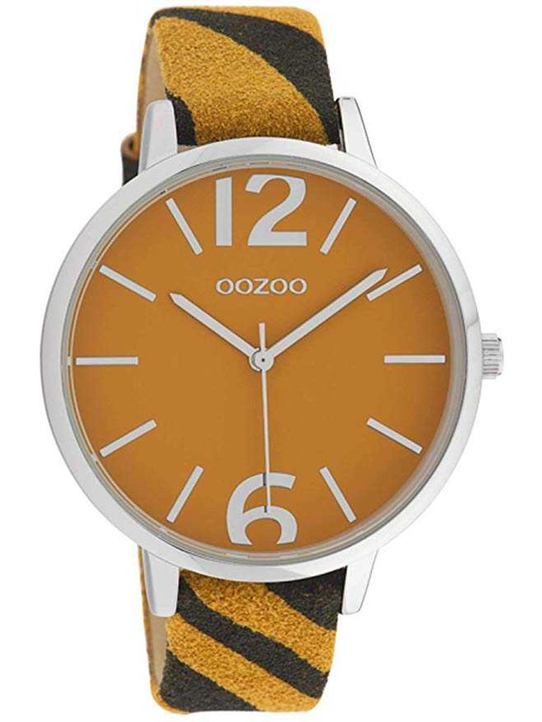 Oozoo Armbanduhr dunkelgelb schwarz Leder Timepieces Damen Analog-Quarzuhr UOC10202
