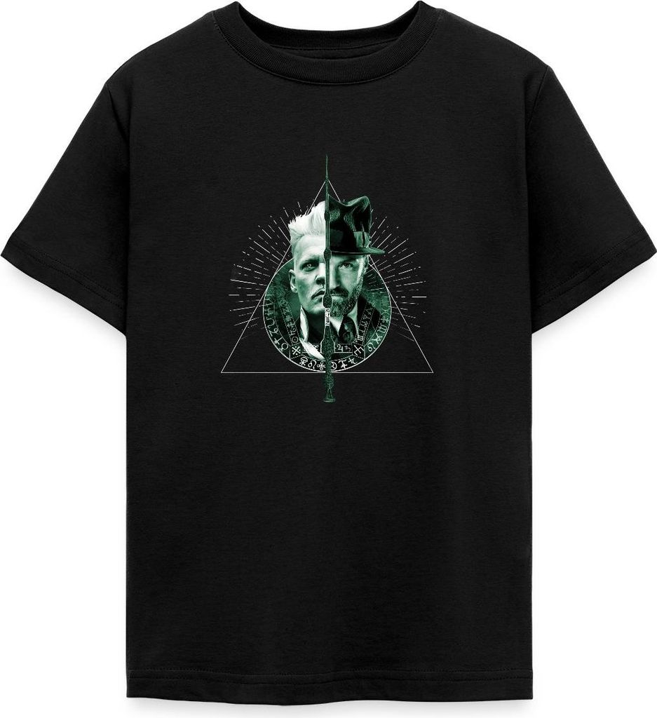 Spreadshirt Phantastische Tierwesen Grindelwald Dumbledore Teenager T-Shirt, 152/164 (12-14 Jahre), Schwarz