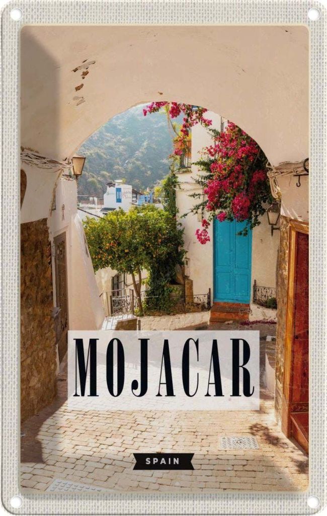 vianmo Blechschild 18x12 cm Mojacar Spain Spanien Bildmotiv Reisemotiv Abenteuer Reisen Urlaub