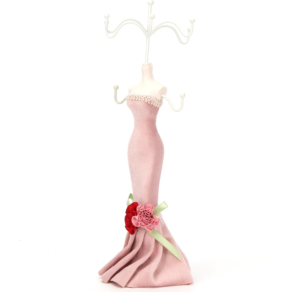 jojofuny Espositore per Collane in Lino Color Crema 20 Cm