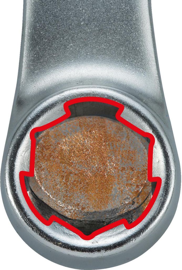 KS Tools RESCUEpower Doppel-Ringschlüssel gekröpft 16x17 mm, 517.1562