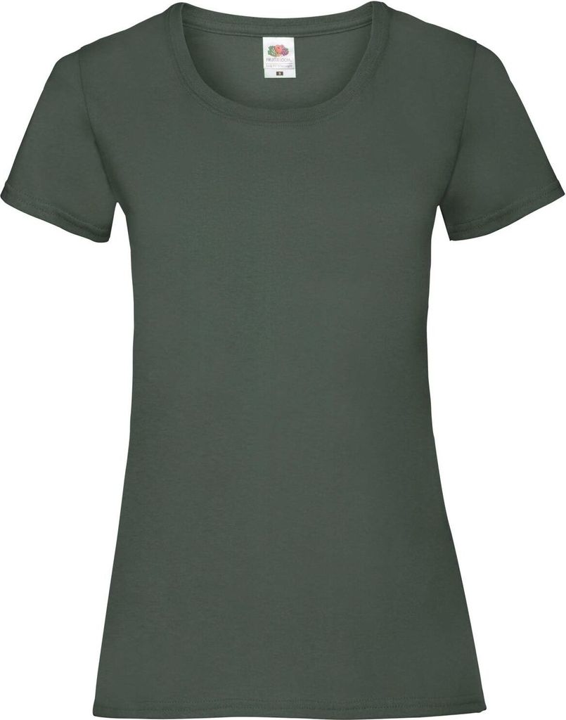 Fruit Of The Loom Lady-Fit Damen T-Shirt (5 Stück/Packung) BC4810 (XS) (Flaschengrün)