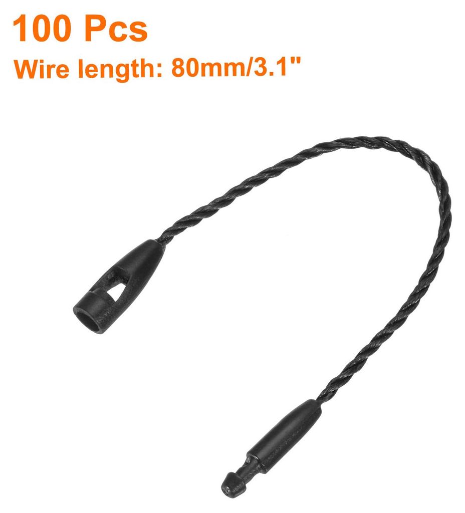 100 Stš¹ck H?ngeetiketten Etiketten Schnur, 80mm Sicherheitsf?den fš¹r Etiketten, Schnappverschluss zum Anbringen fš¹r H?ngeetiketten Kleidun...