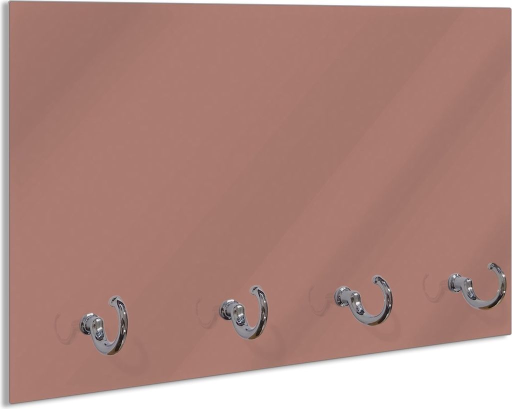 Wallario Schlüsselbrett aus Glas, Motiv: Pastellpink, 30 x 20 cm mit 4 Haken