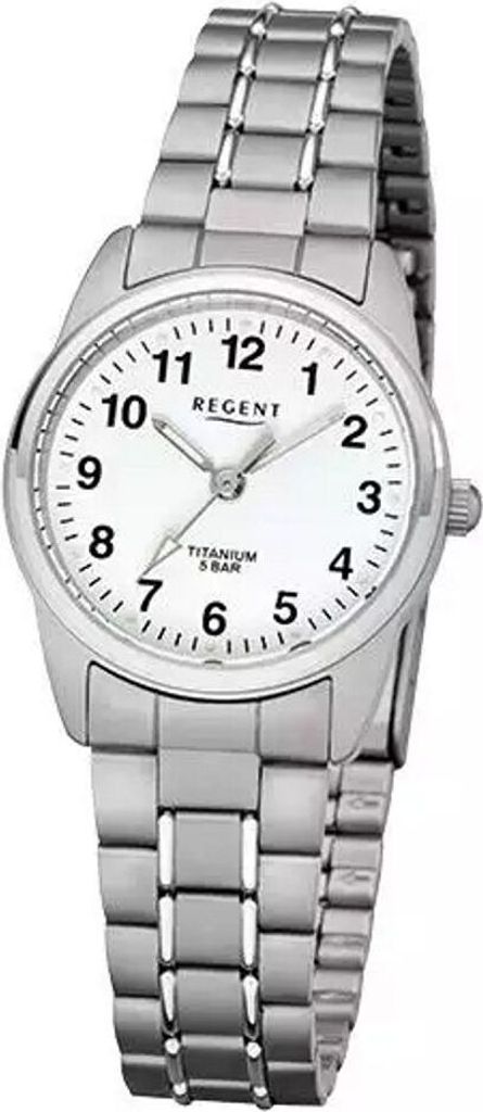 Regent Damen Titan Armbanduhr F-1085, Silber-Grau-Weiß, 26 Produktbild