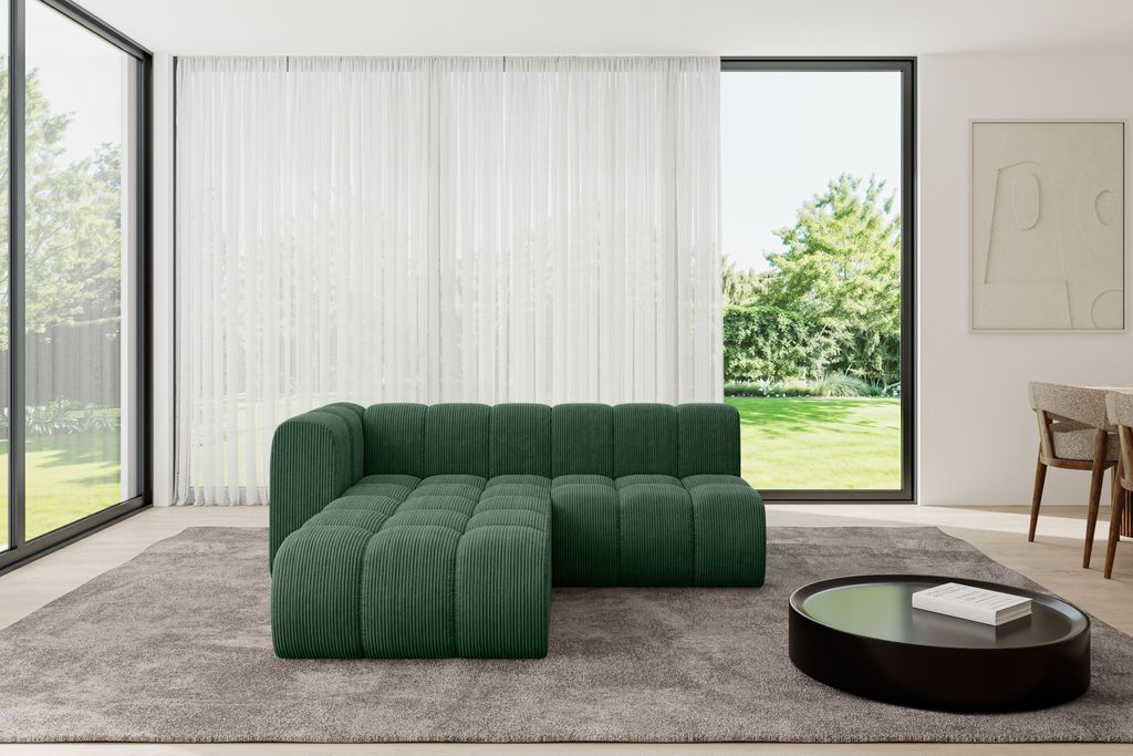 ALTDECOR Modulares Sofa Ecksofa in L-Form - Darnel-L1 - 205x177x70 cm Grün - Corner modular Sofa Eckcouch Couch Wohnlandschaft Cauchsofa Bodensofa...