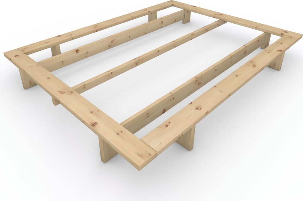 Massivholzbett im japanischen Stil "Komorebi" 160x220 Zirbe