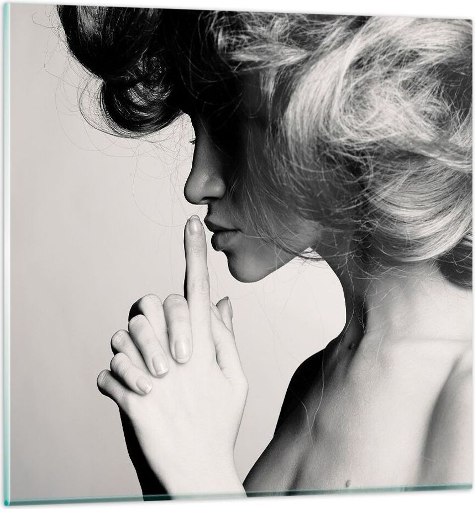 Bilder auf glas - Frau Modell - 30x30cm - Glasbilder - Wandbilder - Bilder - Kunstdruck - zum Aufhängen bereit - Wanddekoration aus Glas - Glas Bi...