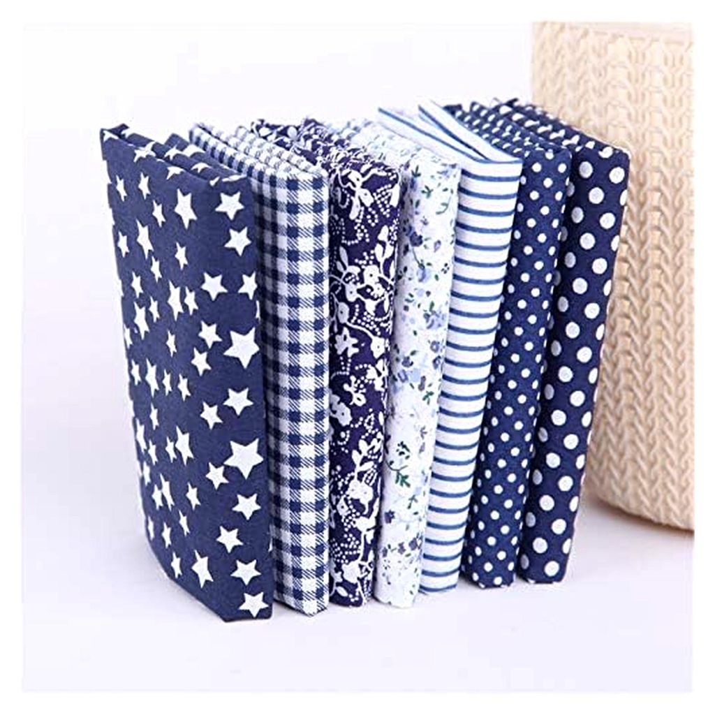 7 Stück Baumwollstoff Patchwork Stoffe 50 x 50 cm Quadrate Baumwolle Tuch DIY Handgefertigtes Stoffpaket zum Nähen mit vielfältigen Mustern für...