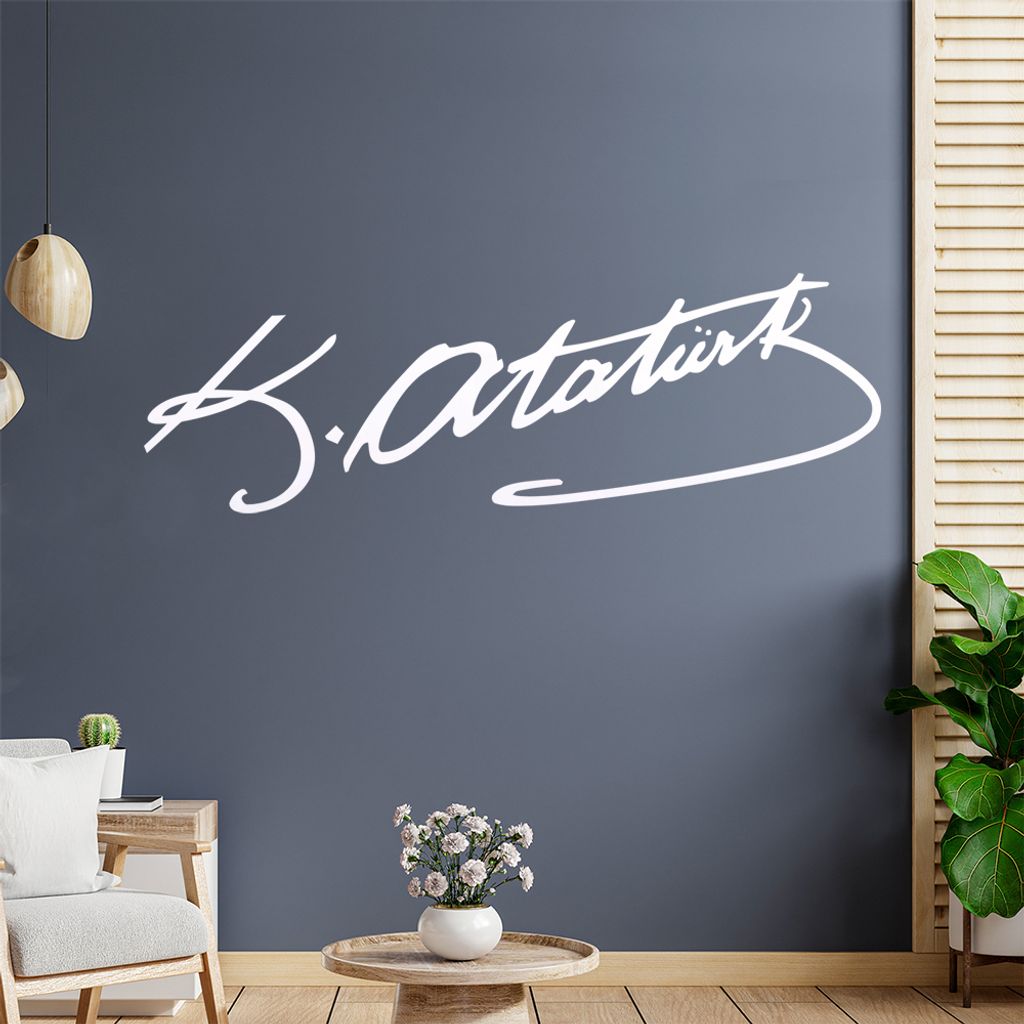 Mustafa Kemal Atatürk Wandtattoo Wandaufkleber Wall Sticker - Dekoration, Küche, Wohnzimmer, Schlafzimmer, Badezimmer
