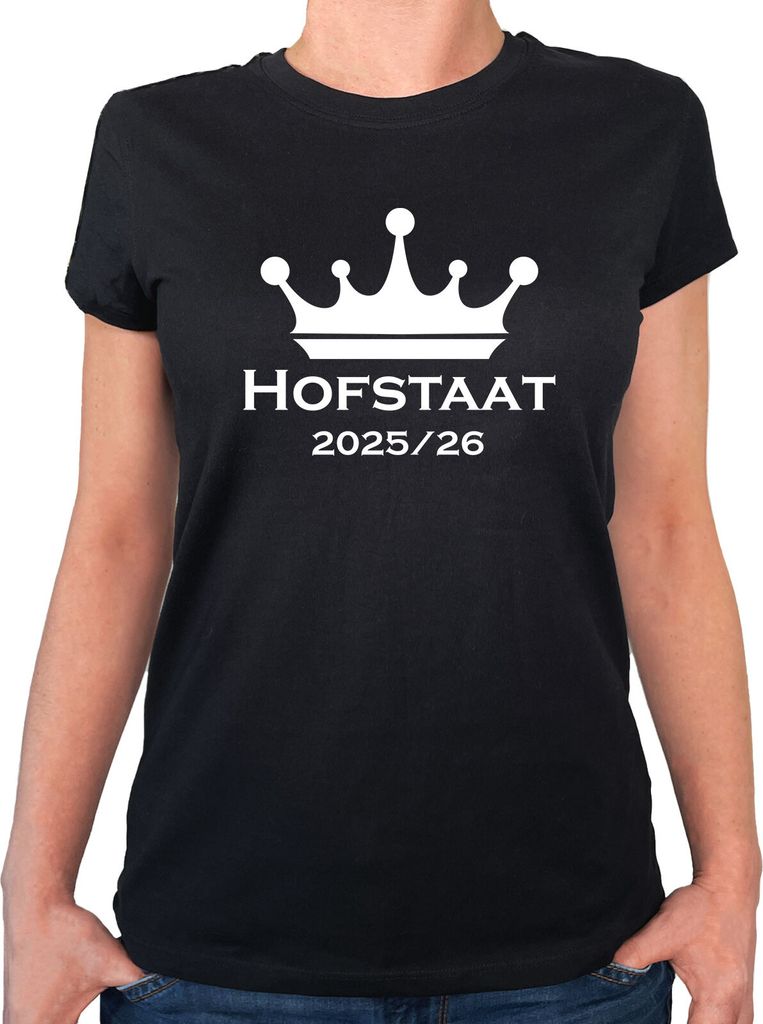 Huuraa Damen T-Shirt Hofstaat 2025/26 Schützenfest S Black Bio Baumwolle Fairtrade Damenshirt Geschenkidee