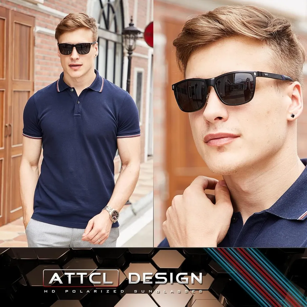 Occhiali da Sole Sportivi ATTCL Uomo Pesca Golf Polarizzati AL-MG - 2