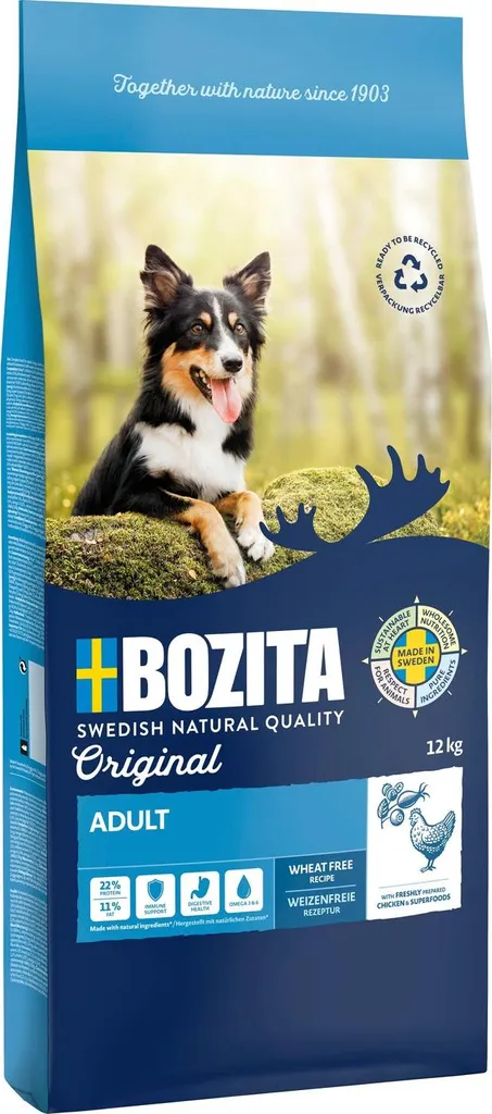 Bozita Original Adult Pollo 12kg - Cibo per Cani Premium Wheat-Free