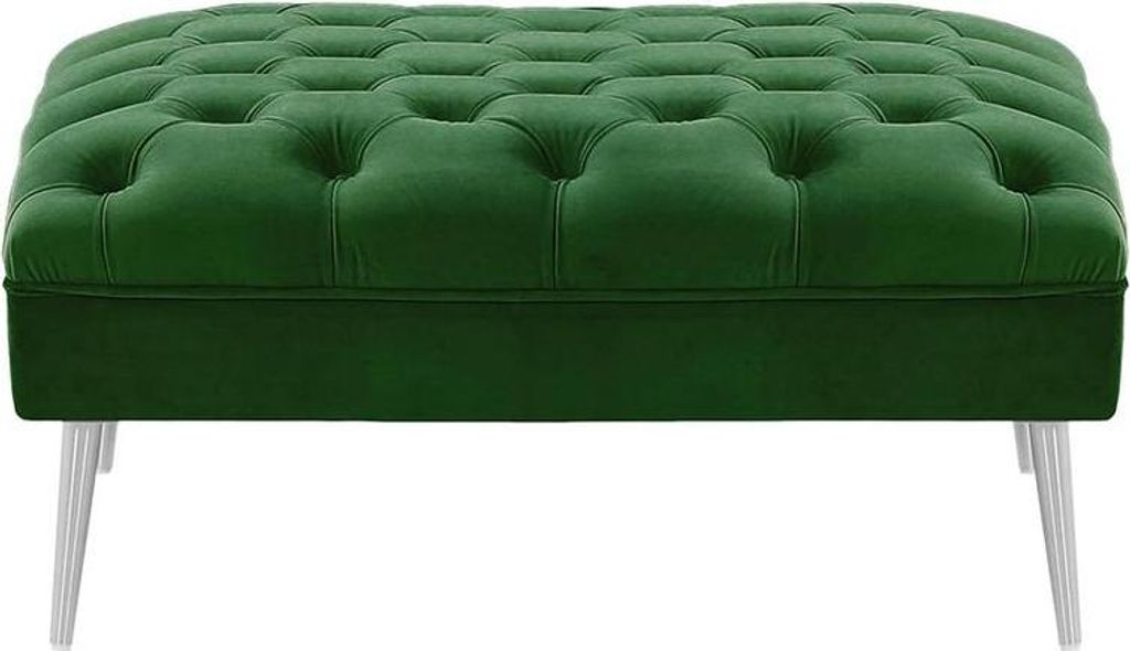 Polsterhocker Chesterfield Modern-Velluto 10-verchromtes Metall