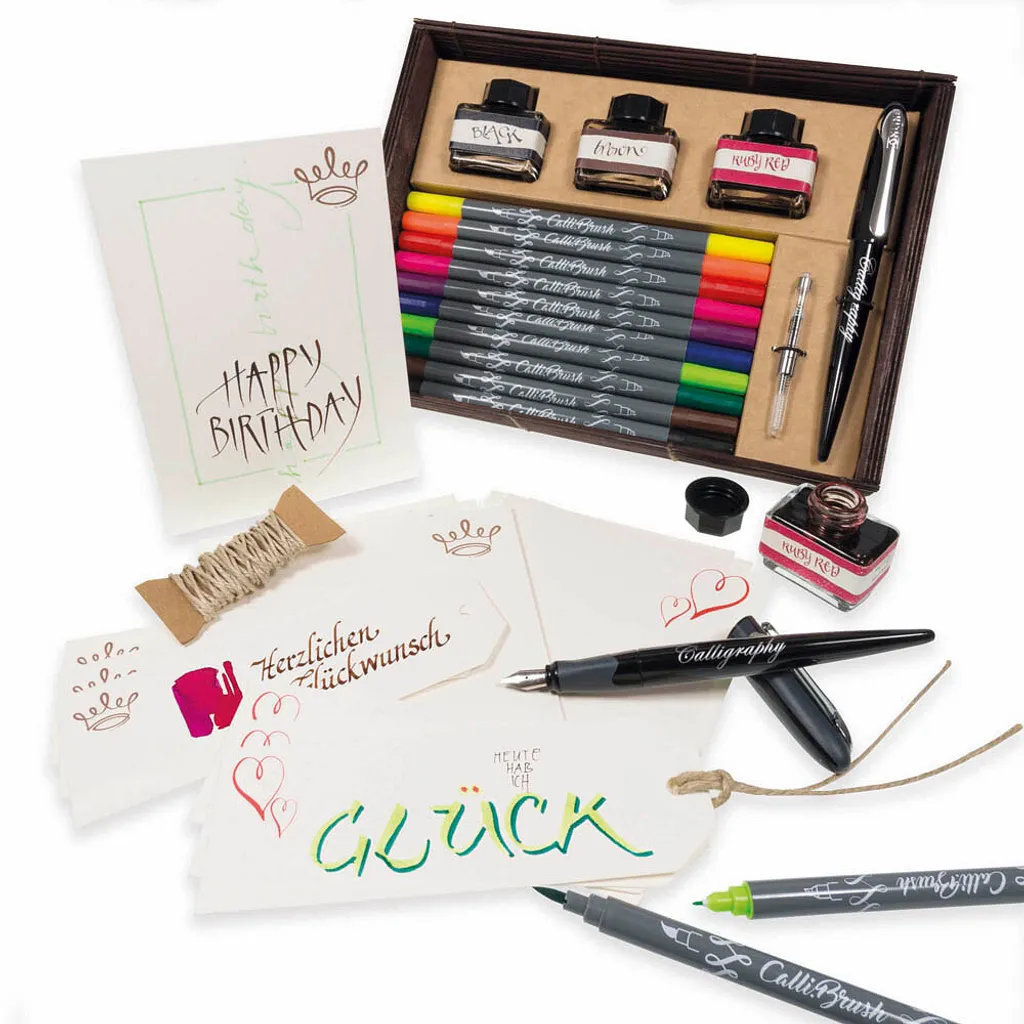 Kit Calligraphie pour Mariage et Vœux : Plume, Encres et Feutres Brush