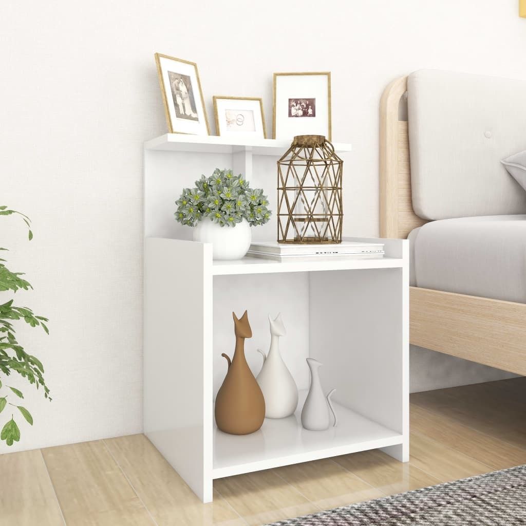 The Living Store Nachttisch Weiß 40x35x60 cm Holzwerkstoff
