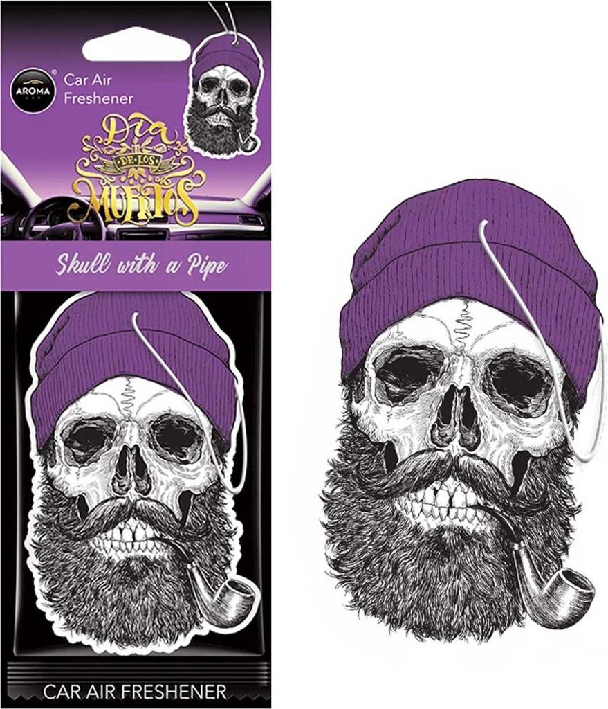 AROMA CAR Lufterfrischer - Muertos-Schädel mit Pfeife Produktbild 