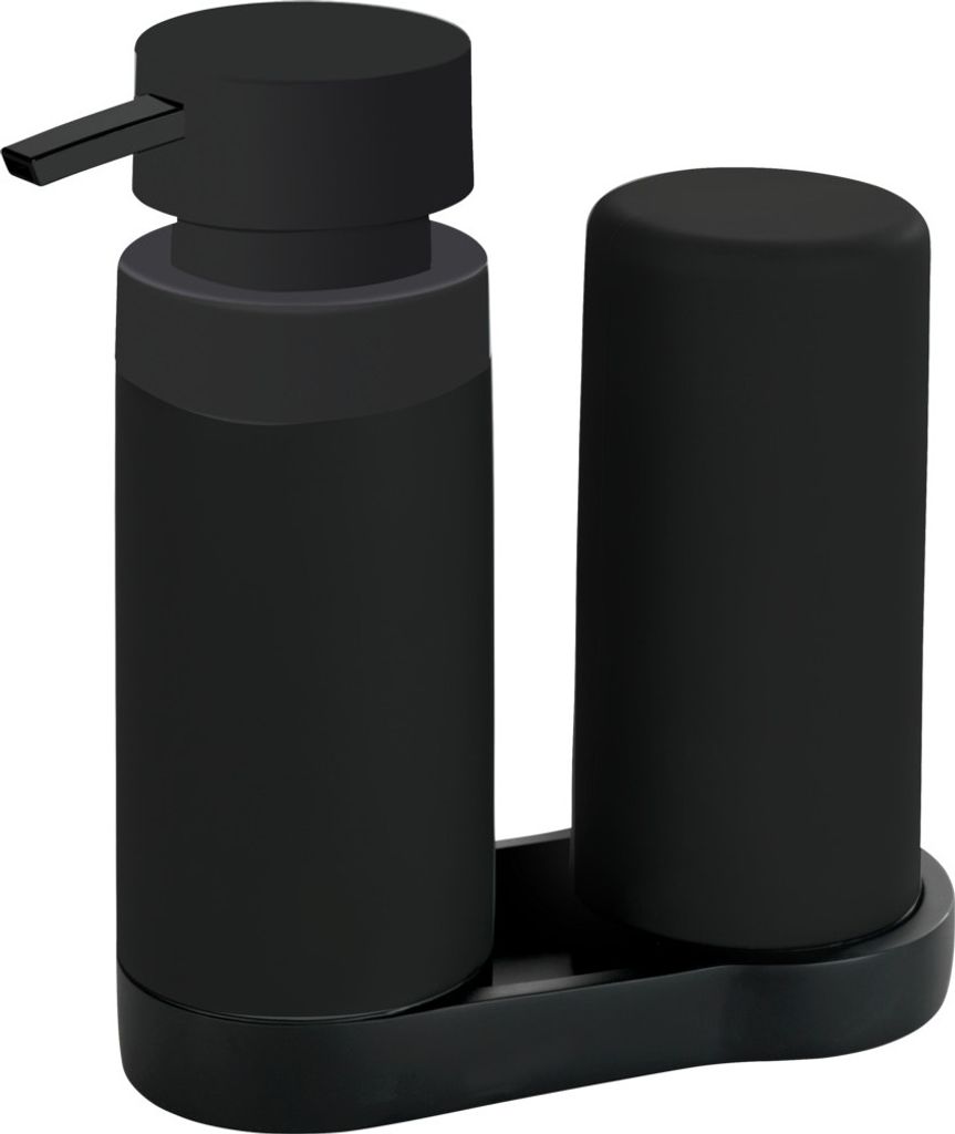 WENKO Easy Squeez-e Spülstation in Schwarz 15 x 18 x 7 cm Produktbild 