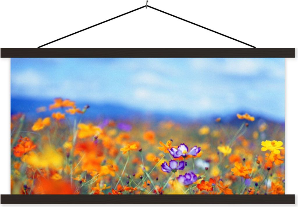 MuchoWow Textilposter Kosmos - Farben - Frühling 60x30 cm mit schwarzem Rahmen - Textilien