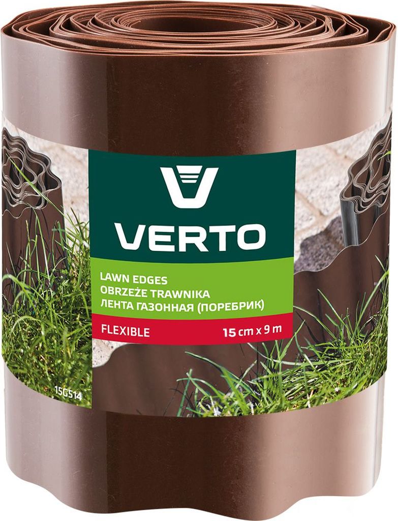 VERTO Bordure de pelouse 15 cm x 9 m, brun Image du produit 